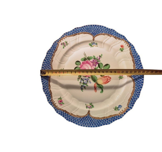 Image 1 of Rari piatti da portata Herend Blue Fishscale (VHB) - Coppia di 2