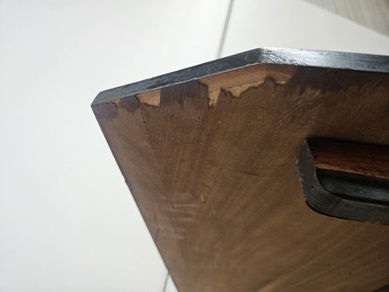 Image 1 of Table de salle à manger à rallonge en noyer des années 70