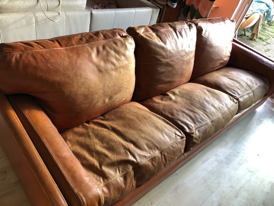 Image 1 of Poltrona Frau Socrates - Hermoso y elegante sofá de diseño italiano en color coñac