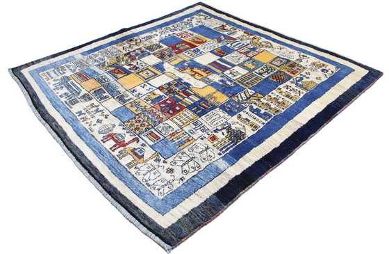 Image 1 of Tappeto orientale persiano Gabbeh Ghashghai originale 200 cm x 195 cm antico naturale