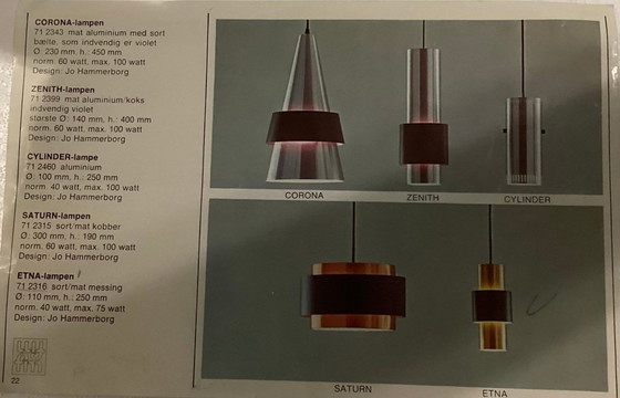 Image 1 of Set (2x) Fog & Mørup Etna pendant lamps 1960s