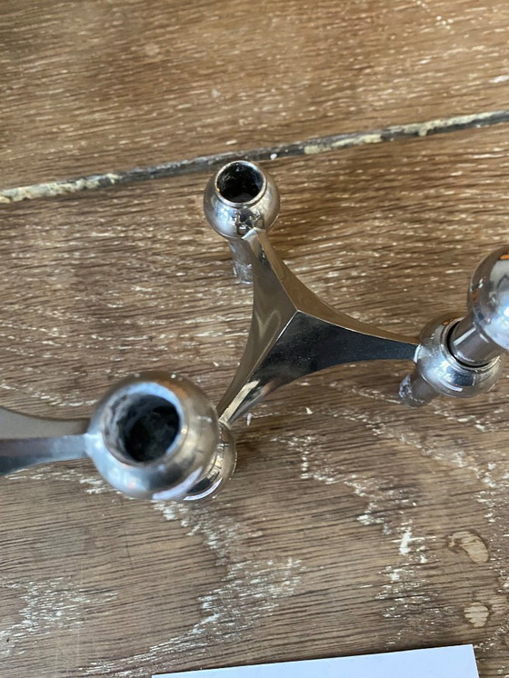 Image 1 of Lotto B, set di 3 candelieri modulari, NAGEL 1970