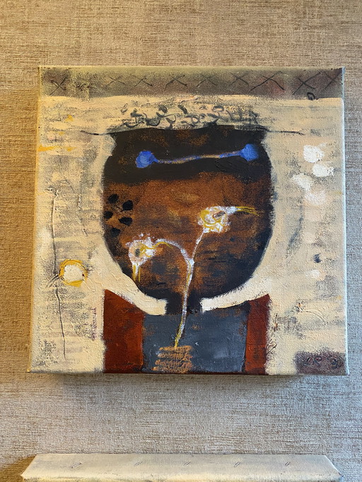 Olieverf schilderij Liesbeth Rahder 98 'kopstuk III'