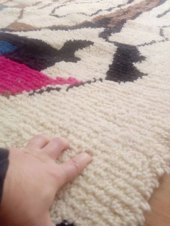 Tappeto berbero di design - tocco marrone - tappeto marocchino fatto a mano - 247x152 cm – Tappeti, Wool (photo 7 of 9)
