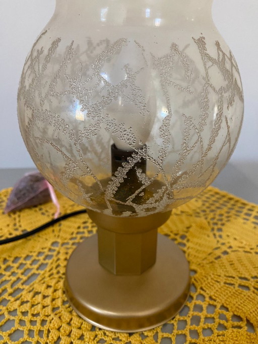Paire de lampes de chevet vintage KOZOLE, Yougoslavie, années 1970 – tafellampen, Metal, Glass (photo 2 of 12)
