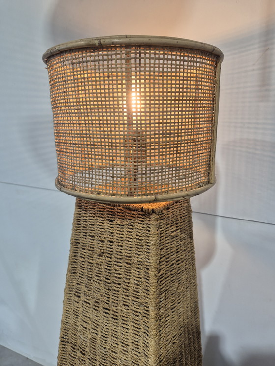 Image 1 of Vintage Japandi rope floor lamp.