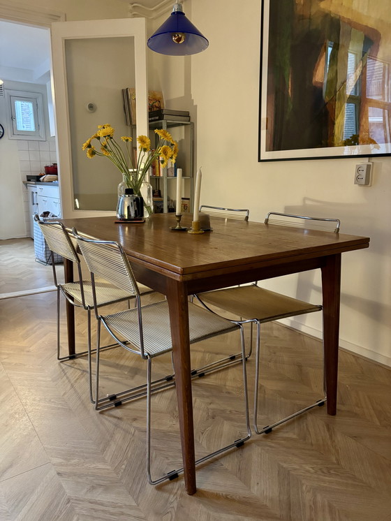 Image 1 of Mesa de comedor de teca de mediados de siglo, diseño danés