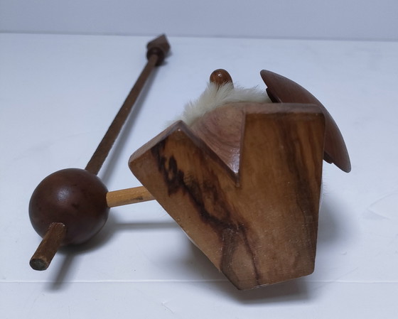 Image 1 of Three Wooden Vikings Scandinavian Design 70's