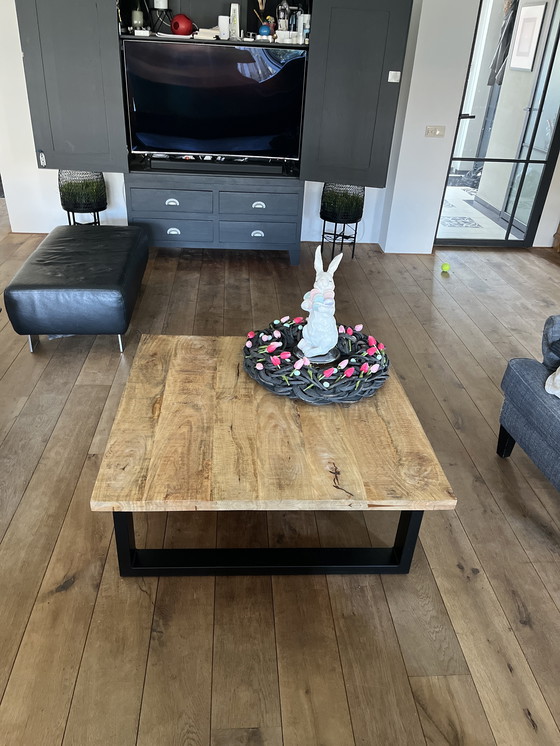 Image 1 of Wooden coffee table with metal frame