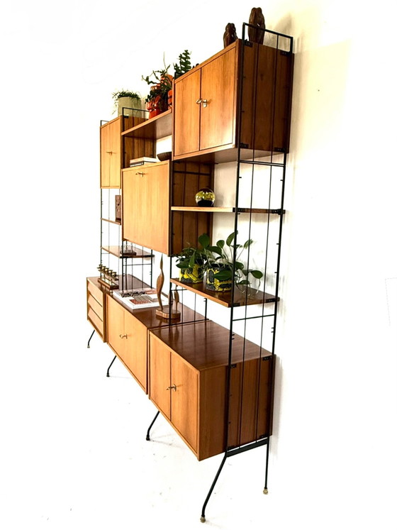 Sistema a parete modulare vintage autoportante, Köch Möbel ‘60 – Armadi a muro, Legno, Metallo (photo 11 of 15)
