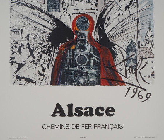 Salvador Dalí: Alsacia, SNCF (Suite de las Mariposas), Litografía original firmada – Litografías y grabados (photo 3 of 6)