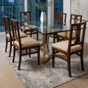 Dining Chairs in Walnut, Set of 6, Italy late 18th Century