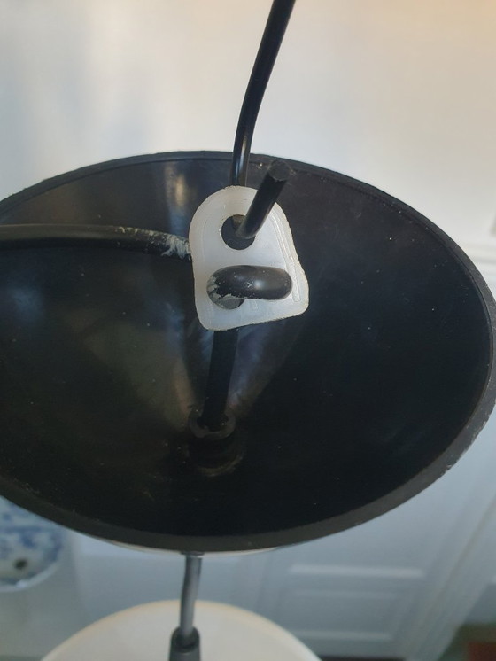 Image 1 of Vintage Hema kegelvormige hanglamp van wit metaal jaren 80