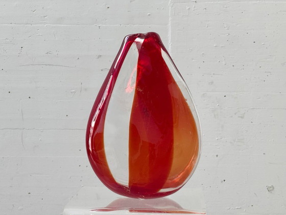 Image 1 of Mdina Glass Sculptural Glass Vase Bowl, Malta 1970s