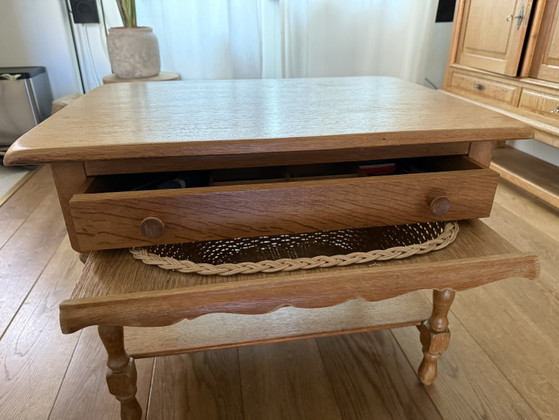 Danish Mid-Century Oak Sewing / Side Table by Henning Kjærnulf (1960s) – Storage cabinet, Wood (photo 5 of 7)