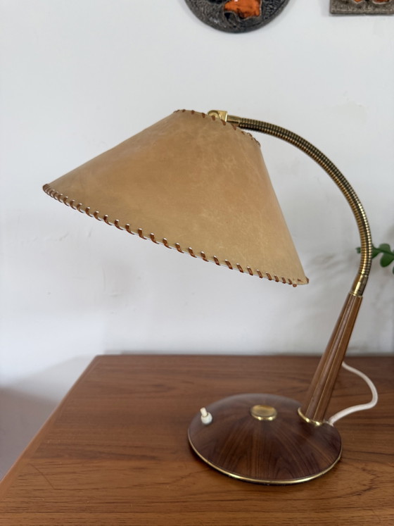 Vintage Table Lamp Model No. 31, Temde Leuchten '60 – Wood, Metal (photo 4 of 12)