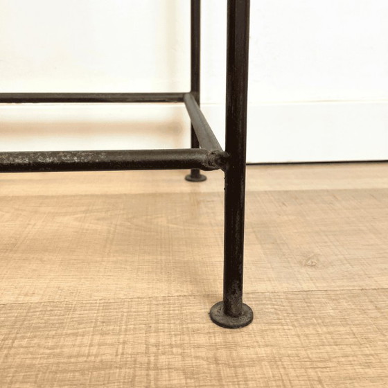 Image 1 of Industrial Steel and Wood Side Table