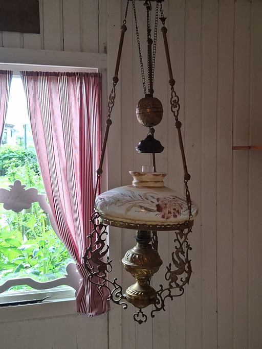 Special/unique griffin antique oil lamp!