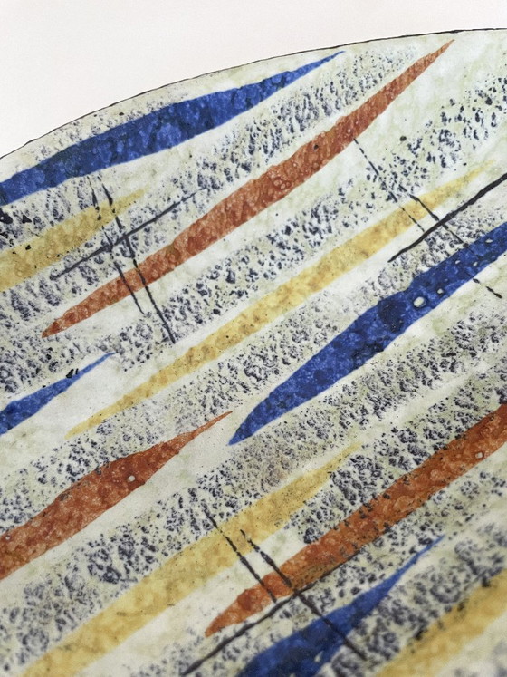 Plato Ovalado Ruscha Keramik: Cerámica de Pinceladas Abstractas de los Años 50, Era del Diseño Atómico (foto 12 de 12)