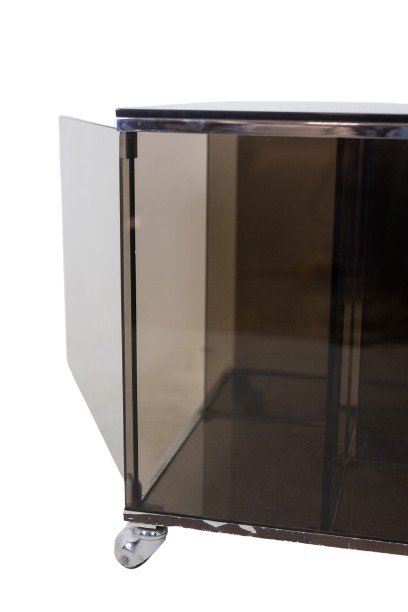 Image 1 of Jansen House. Mobile per dischi in vinile con vetro fumé. Anni '70.