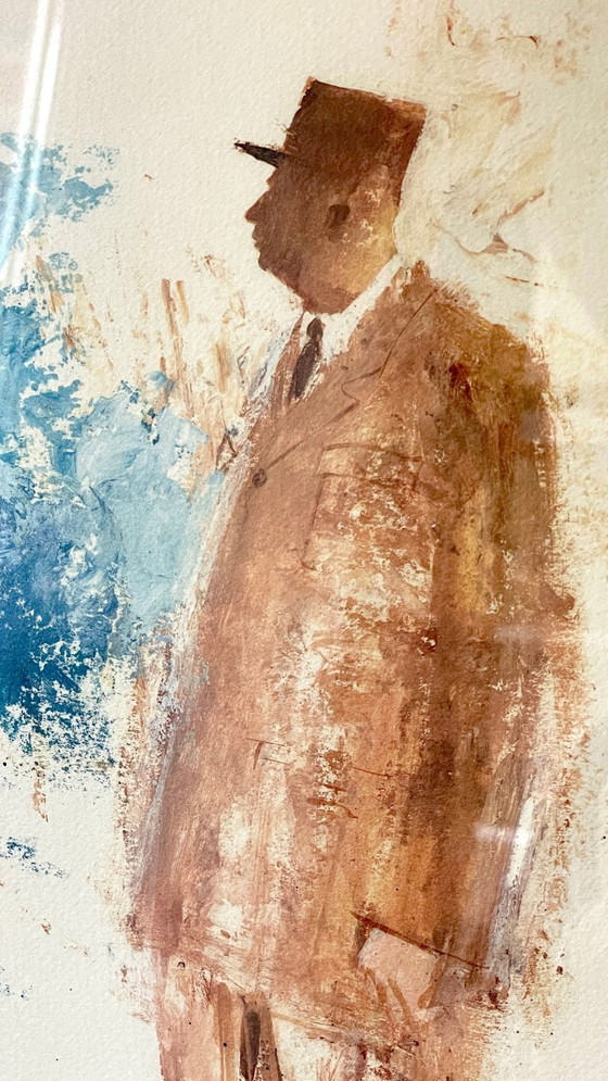 Image 1 of ILLUSTRAZIONE di de Gaulle su CARTA D'EPOCA