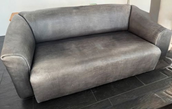 Image 1 of 2x De Sede DS-47 3-seater sofa, leather anthracite | Designer sofa, Swiss quality | DeSede DS47 couch
