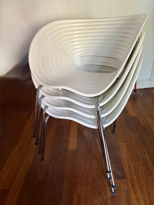 Set Van 4 Vitra Tom Vac Stoelen – Ron Arad – eetkamerstoelen, Plastic