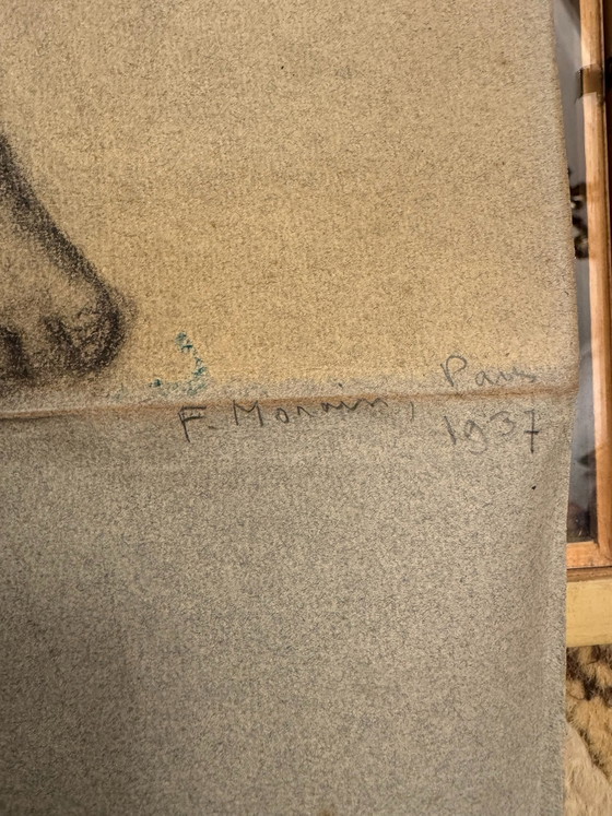 Studio di nudo femminile a carboncino Art Déco (1937) – Dipinti e disegni, Carta (photo 9 of 13)