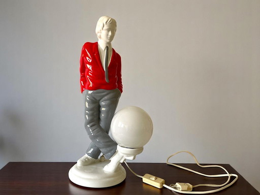 Mid Century Pop Art Keramik Statue Lampe, 1960er Jahre