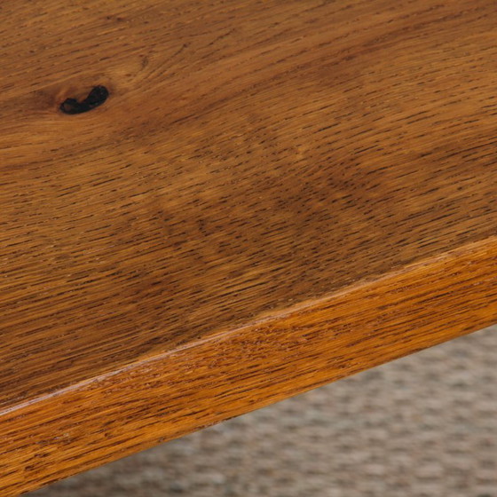 Image 1 of Massief eikenhouten eettafel, Frans vakmanschap, 1960