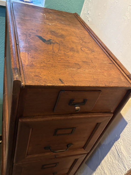 Vintage Filing Cabinet Art Deco/Early Industrial - 1920s – Metal, Wood (photo 10 of 14)