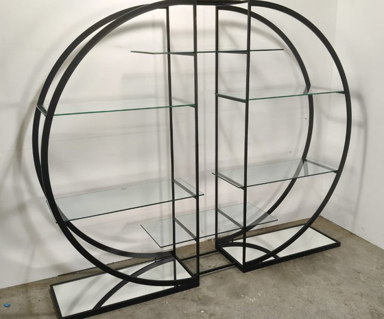 Art Deco design room divider, Sideboard cabinet, Glass, Transparent (photo 4 of 5)