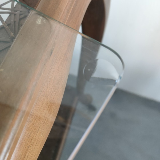 Image 1 of Vintage Webbing/Wicker Vitrine Serveerwagen/Bijzettafel (Chippendale Style)