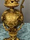Pair of neo-Renaissance gilt bronze pitchers. – Vases (photo 3 of 8)