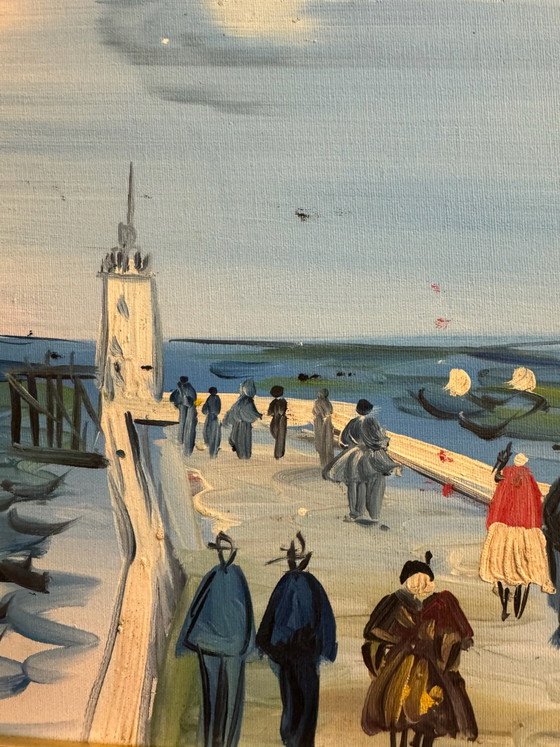 Tableau « Promenade » G.Raoux style Dufy, Peintures et dessins, Toile, Bois, Bleu (photo 15 sur 15)