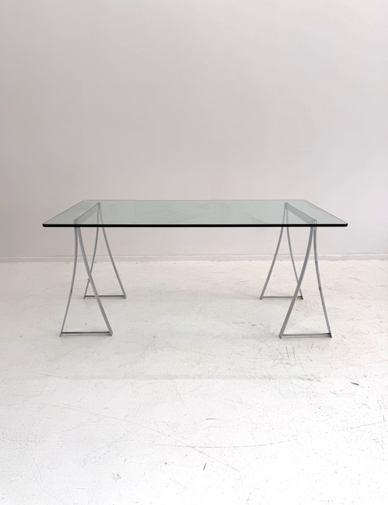Vintage Eettafel In Chroom & Glas, Peter Ghyczy ‘80 – Peter Ghyzcy, Chrome (photo 8 of 10)