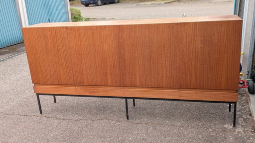 Dieter Waeckerlin B60 voor Behr | Teakhouten highboard | Mid-century – high boards, Metal, Wood