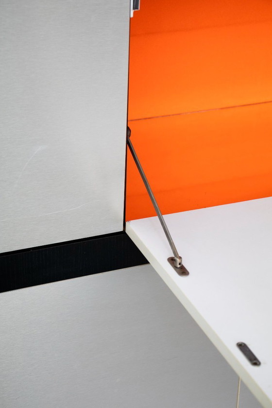 Image 1 of Mobile bar in metallo spazzolato di De Coene, Belgio, anni '70