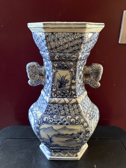 Beautiful Antique Chinese Blue and White Vase 1875-1908 – vazen, Porcelain (photo 2 of 11)
