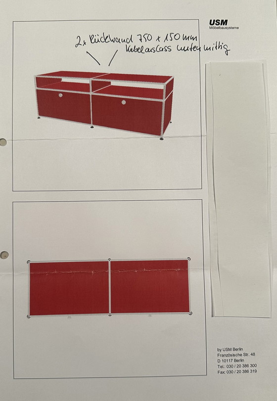 Image 1 of Original USM Haller Lowboard | TV Unit | Ruby Red | Excellent Condition | From First Owner