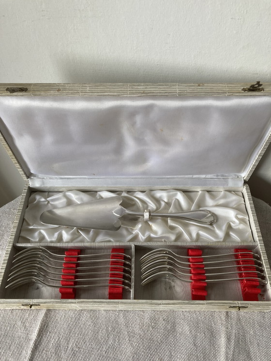 Image 1 of Alfenide dessertdoos, geproduceerd door Christofle.