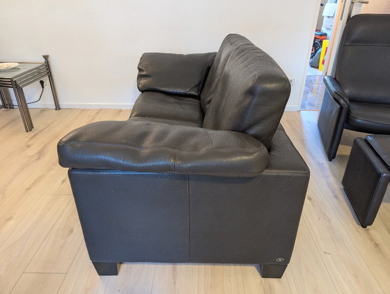 Image 1 of 1970s De Sede Lounge Set: DS-17 2-Seater & DS-55 Armchair with Ottoman