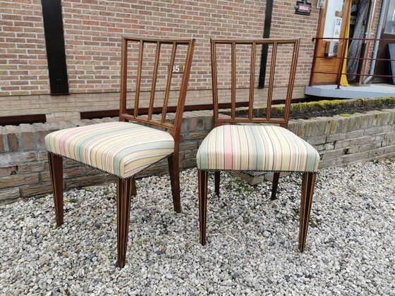 Image 1 of Sedie da pranzo antiche restaurate con intarsio