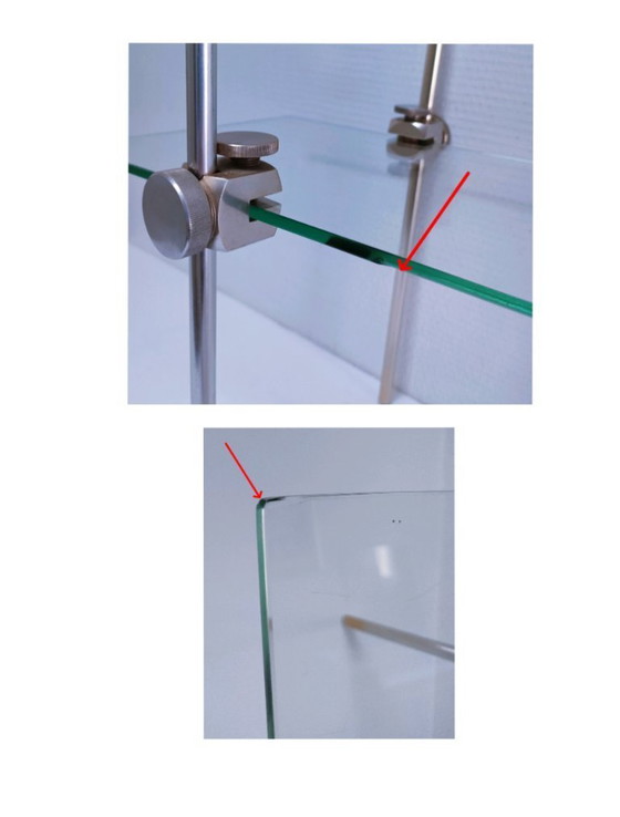 Image 1 of Scaffale espositivo vintage in vetro e metallo