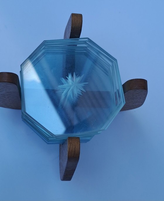 Image 1 of 12 x vintage glass coasters from the 1950s