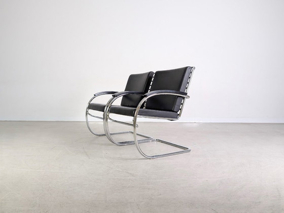 Image 1 of 2x Sillón KS 46 Midcentury Thonet Anton Lorenz Cuero negro