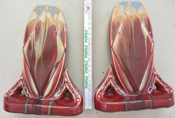 Image 1 of Thulin Pottery - 2 vases - #277 - Earthenware - Pair of Art Deco Vases