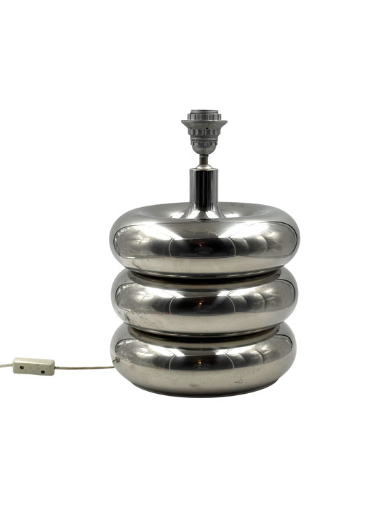 Image 1 of Verchromter Hollywood-Regency-Tischlampenfuß, Luci Milano Italien, 1970er Jahre