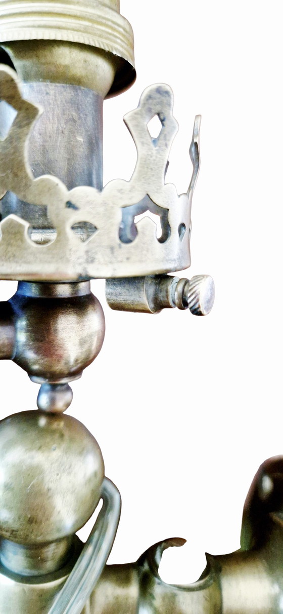 Image 1 of Applique articolata - Ottone dorato e vetro stampato - Stile Art Nouveau