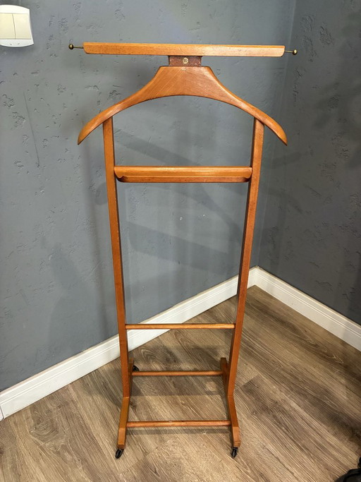 Valet de chambre Fratelli Reguitti sur roulettes, hêtre, Italie, années 1960